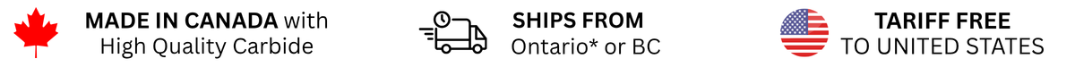 High quality carbide saw blades made in Canada with shipping from Ontario and British Columbia, tariff free to the United States